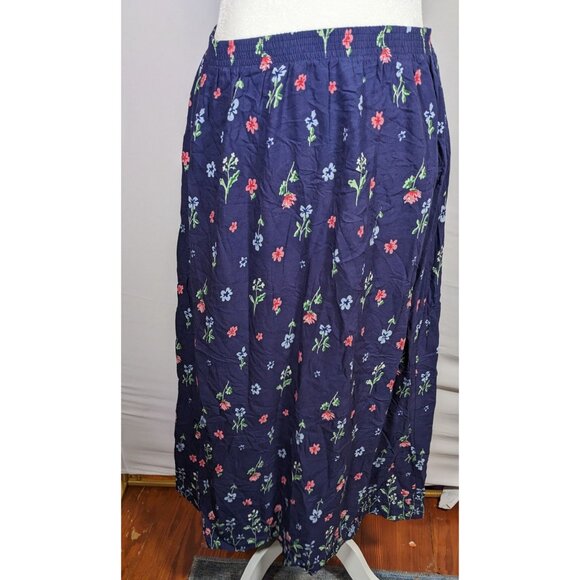 Blair Blue Rustic Cottagecore Midi Skirt - Picture 4 of 5